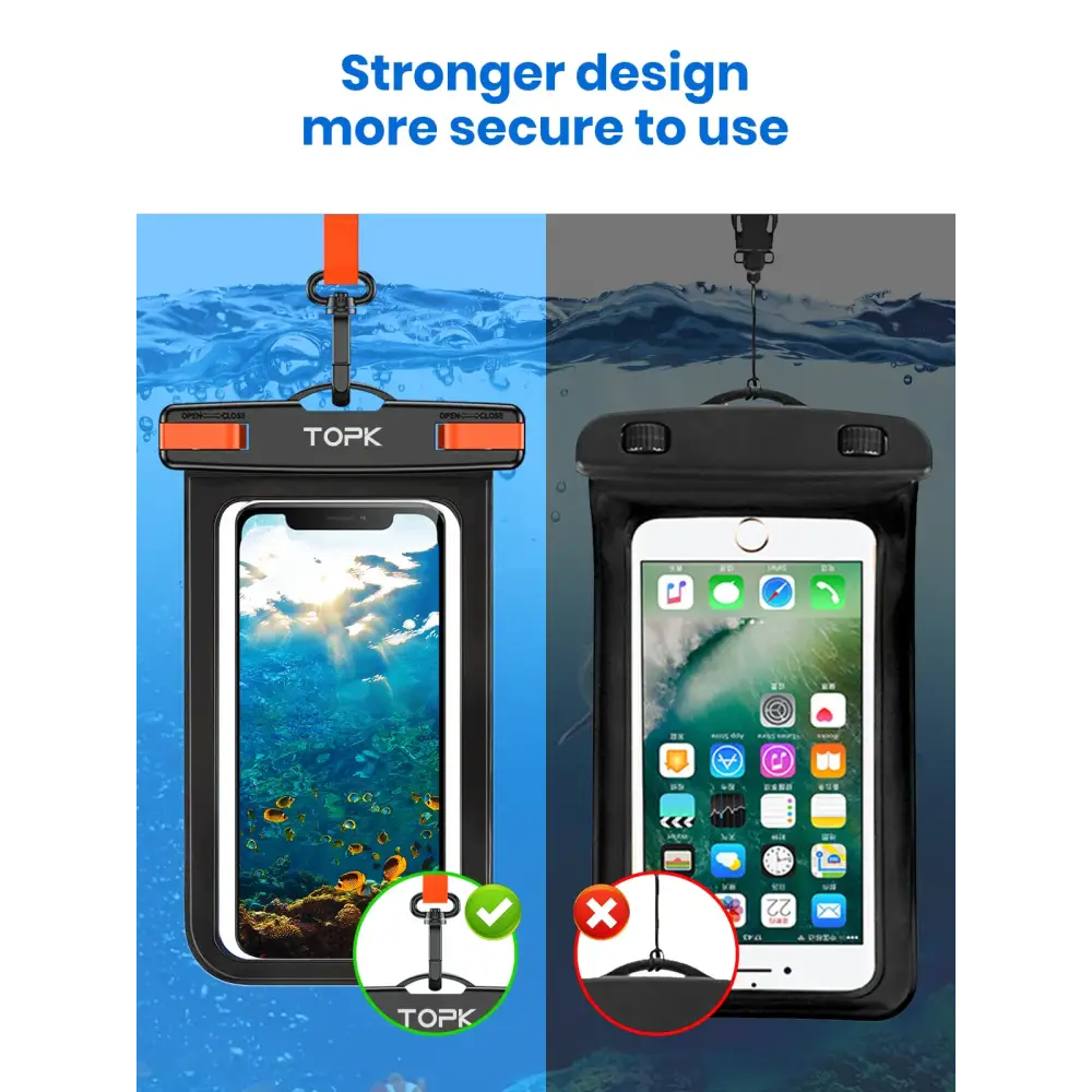 Waterproof Phone Pouch 1 Pce, Universal IPX8 Waterproof Phone Case Dry Bag with Lanyard for iPhone/Samsung Up to 7.0 inch - Big Bite Fishing Shirts