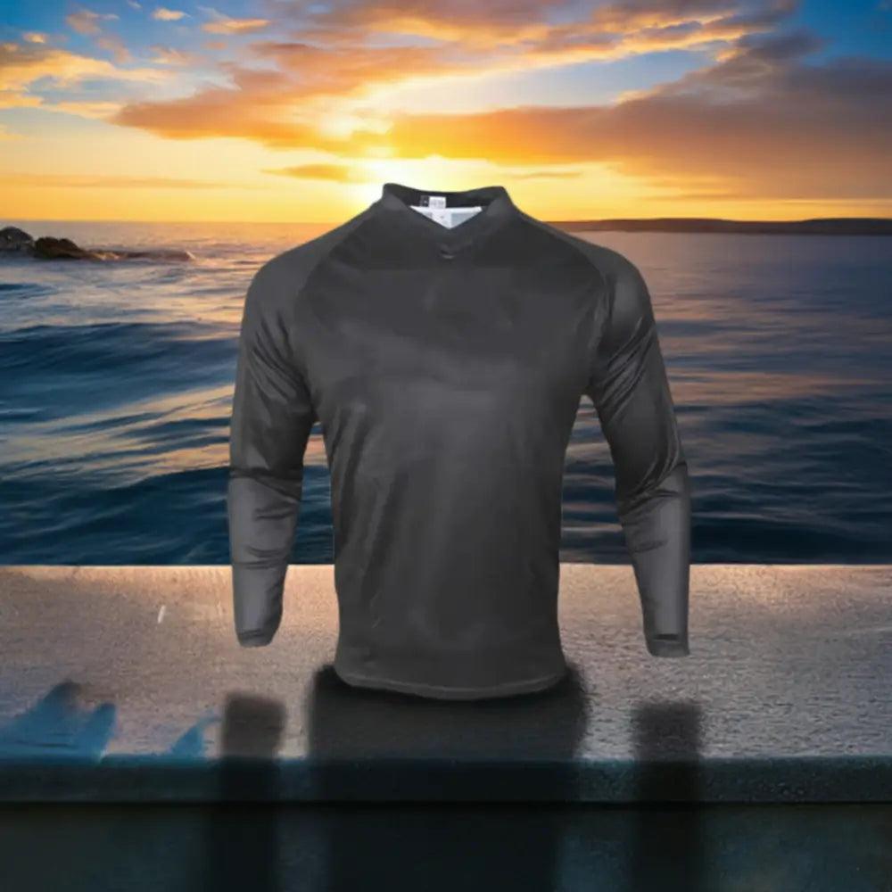 2025 Long Sleeve Fishing Shirts -Black - Big Bite Fishing Shirts