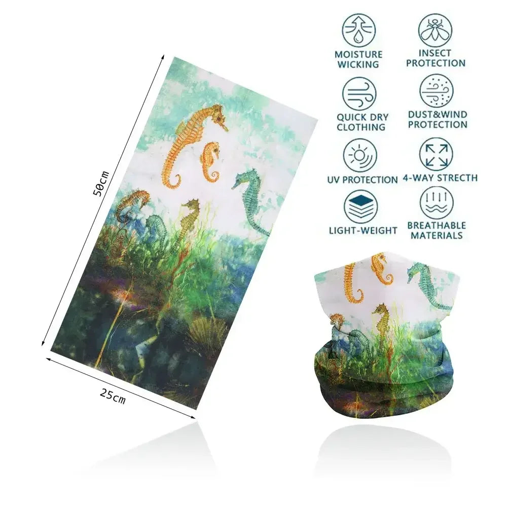 Fishing Buff for Men/Women UV Sun Protection - Seahorse - Big Bite Fishing Shirts