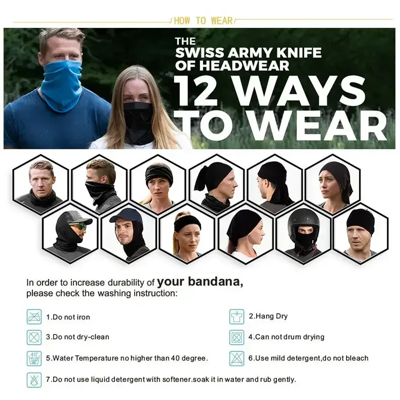 Fishing Head Gaiter for Men/Women UV Sun Protection - Squid Eye - Big Bite Fishing Shirts