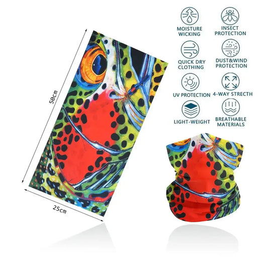 Fishing Head Gaiter for Men/Women UV Sun Protection - Squid Eye - Big Bite Fishing Shirts