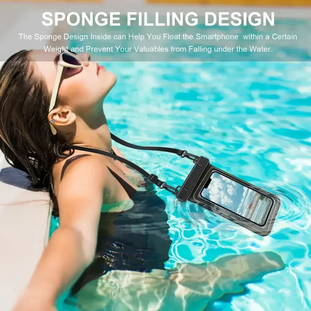 Floating Waterproof Phone Case - Universal Crossbody Swim Storage Pouch Case - Big Bite Fishing Shirts