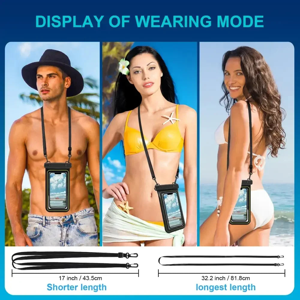 Floating Waterproof Phone Case - Universal Crossbody Swim Storage Pouch Case - Big Bite Fishing Shirts