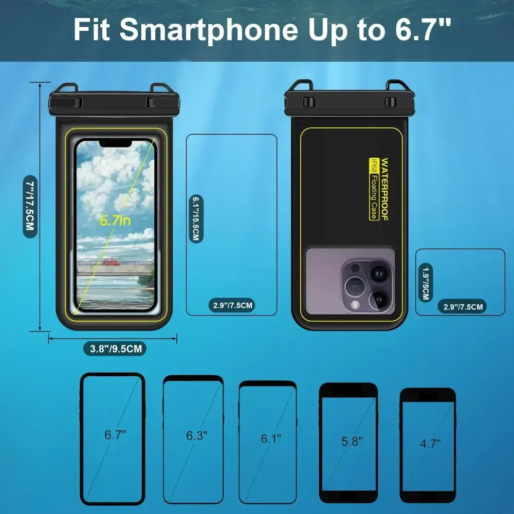Floating Waterproof Phone Case - Universal Crossbody Swim Storage Pouch Case - Big Bite Fishing Shirts