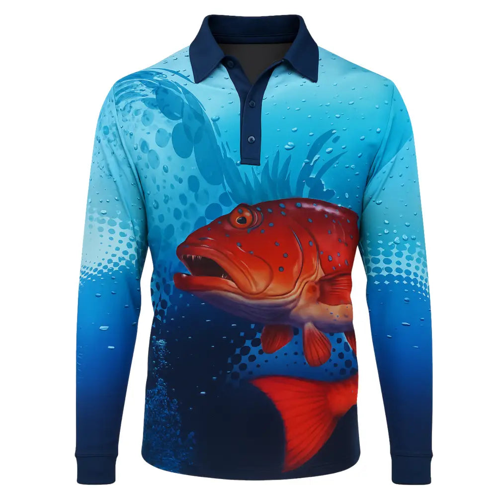 Hook And Haul | Marine Life Range Coral Trout Fishing Polo