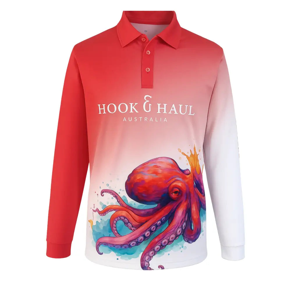 Hook And Haul | Marine Life Range Occy Fishing Polo | Pre