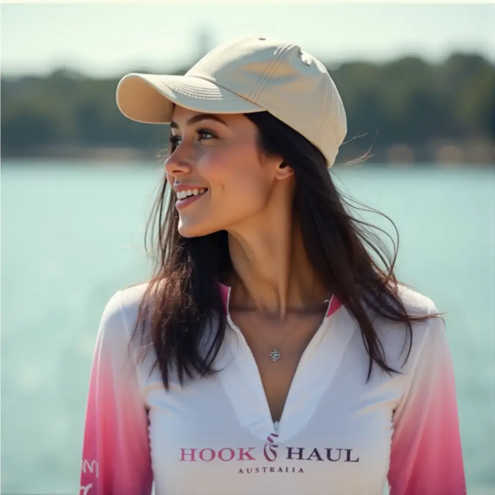 Hook And Haul | Premium Ladies Range Pink Salt Lake | Zip Front Polo - Big Bite Fishing Shirts