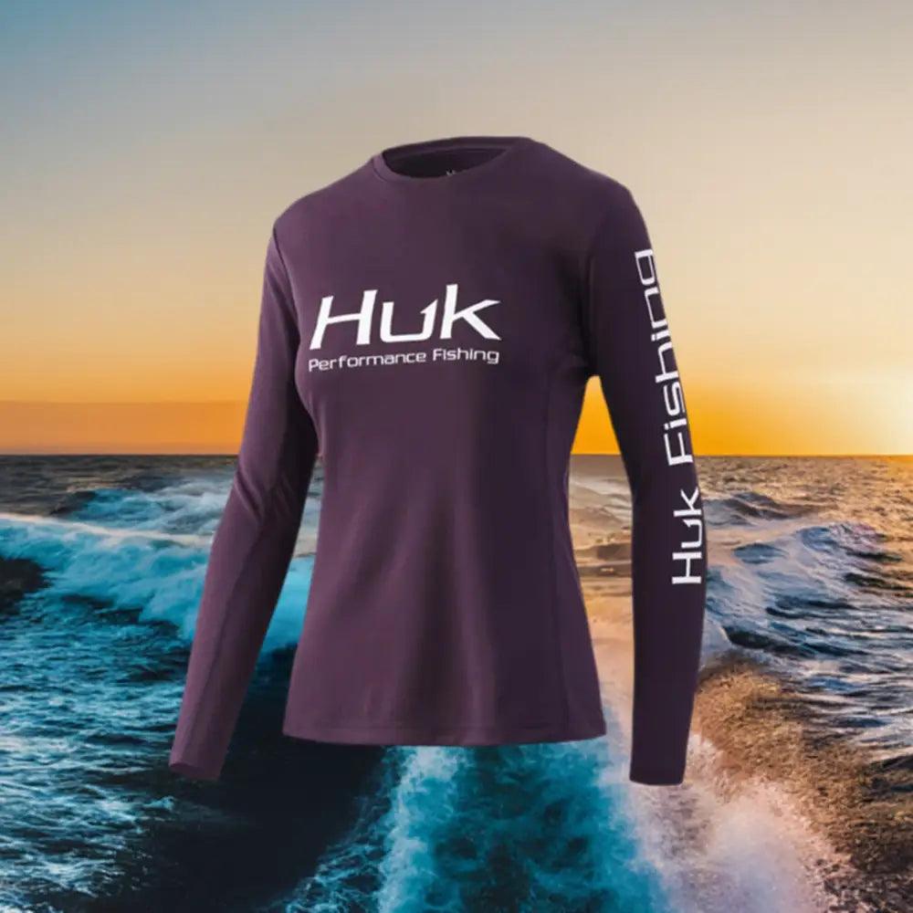 Ladies Long Sleeve Performance Fishing Jersey - Grape - Big Bite Fishing Shirts