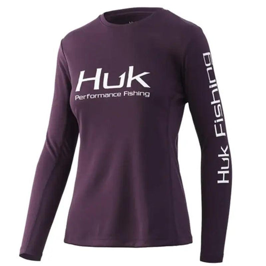 Ladies Long Sleeve Performance Fishing Jersey - Grape - Big Bite Fishing Shirts