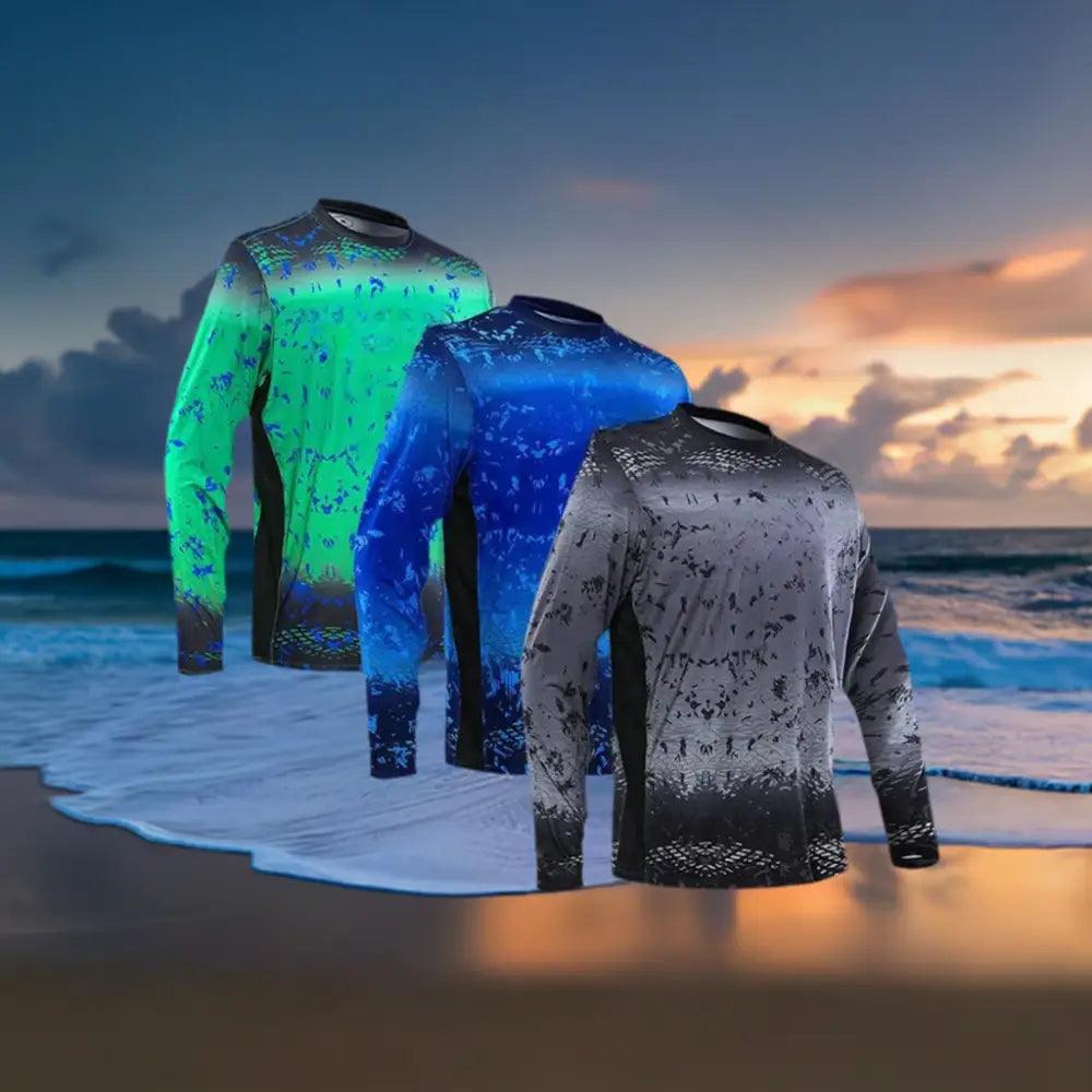 Long Sleeve Mens Fishing Shirt UV Protection - Big Bite Fishing Shirts