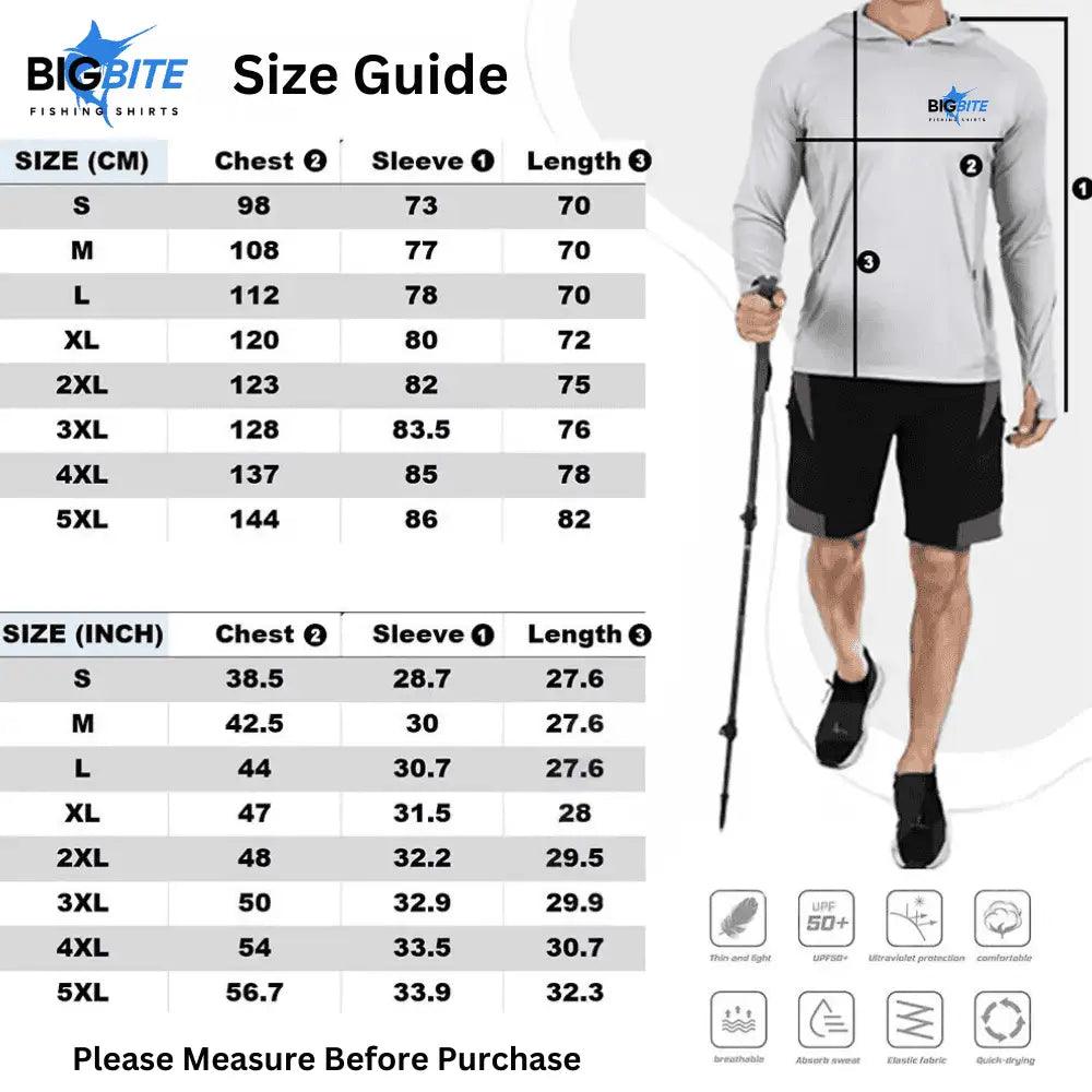 Long Sleeve Mens Fishing Shirt UV Protection - Big Bite Fishing Shirts