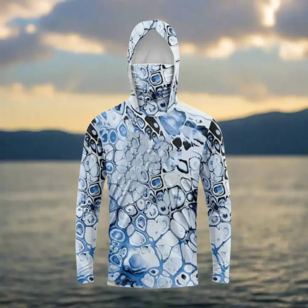 Men's Hooded Long Sleeve Jersey with face mask - Big Bite Fishing Shirts