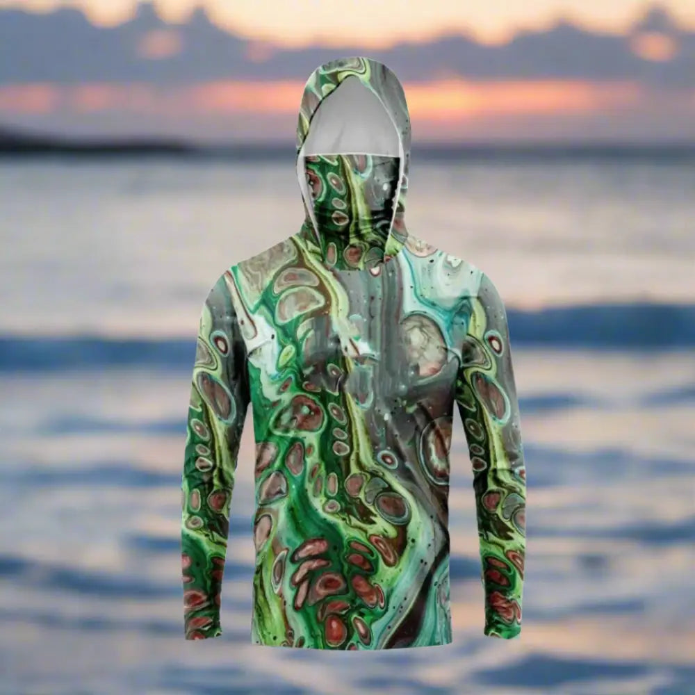 Men's Hooded Long Sleeve Jersey with face mask - Big Bite Fishing Shirts
