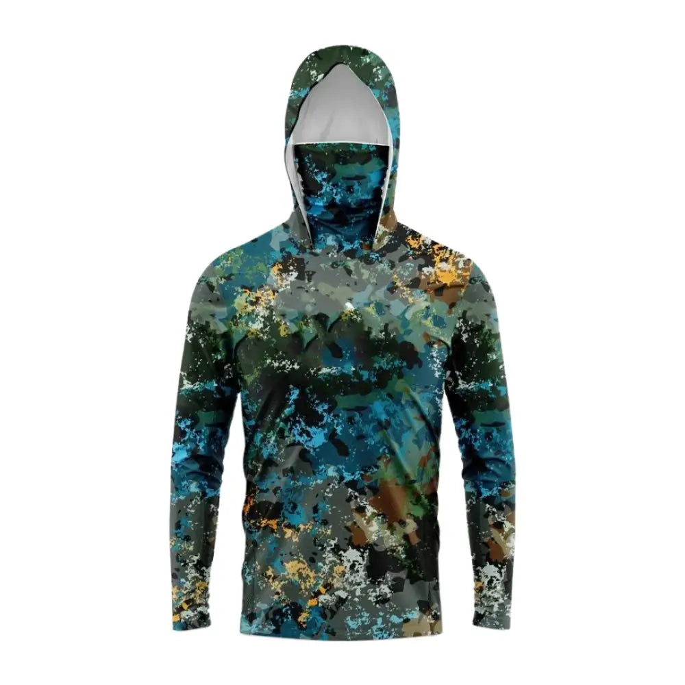 Men's Hooded Long Sleeve Jersey with face mask - Big Bite Fishing Shirts