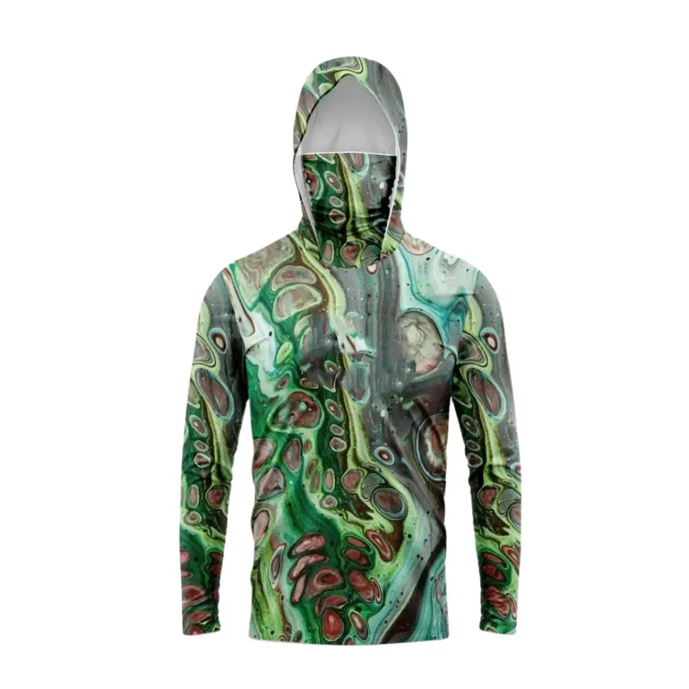 Men's Hooded Long Sleeve Jersey with face mask - Big Bite Fishing Shirts