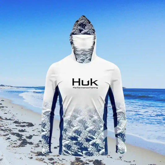 Men's Hooded Performance Long Sleeve Fishing Shirt - Big Bite Fishing Shirts