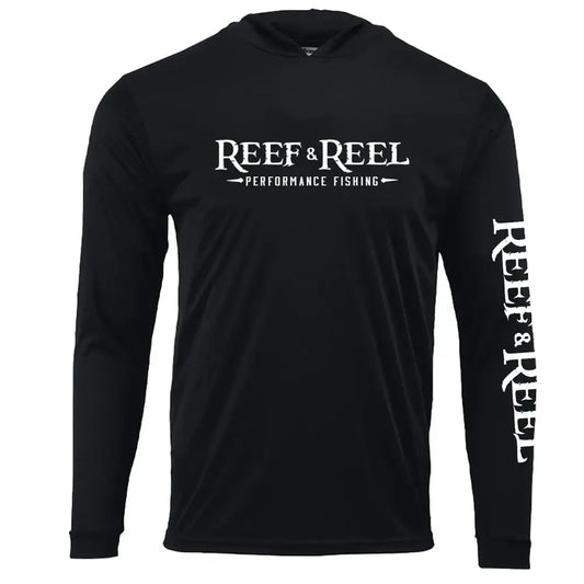 Men's L/S Hooded Fishing Shirt - Black - Big Bite Fishing Shirts