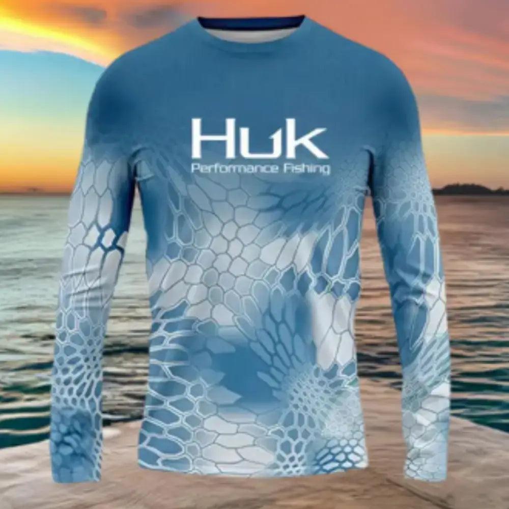 Men's L/S Sun Protection Shirt 50+ UPF Protection Quick Dry Shirt - Big Bite Fishing Shirts