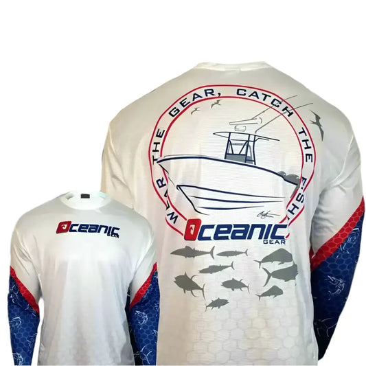 Mens Long Sleeve Crewneck Shirt UV Protection - Big Bite Fishing Shirts