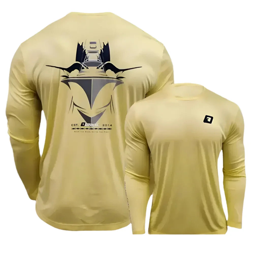 Mens Long Sleeve Crewneck Shirt UV Protection - Big Bite Fishing Shirts