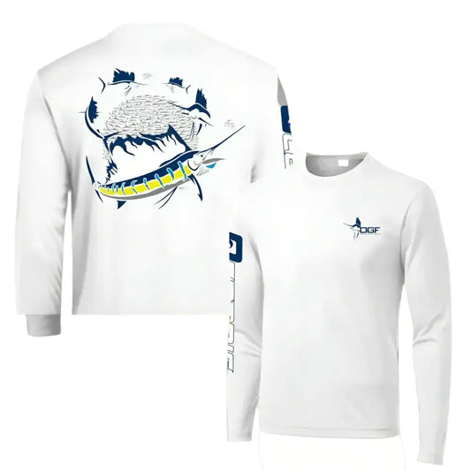Mens Long Sleeve Crewneck Shirt UV Protection - Big Bite Fishing Shirts