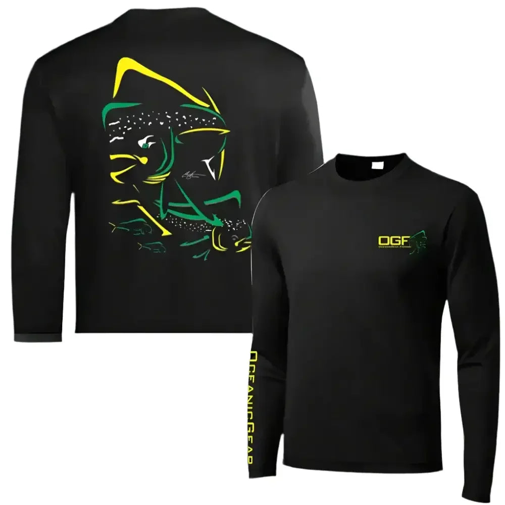 Mens Long Sleeve Crewneck Shirt UV Protection - Big Bite Fishing Shirts