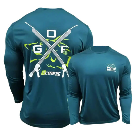 Mens Long Sleeve Crewneck Shirt UV Protection - Big Bite Fishing Shirts