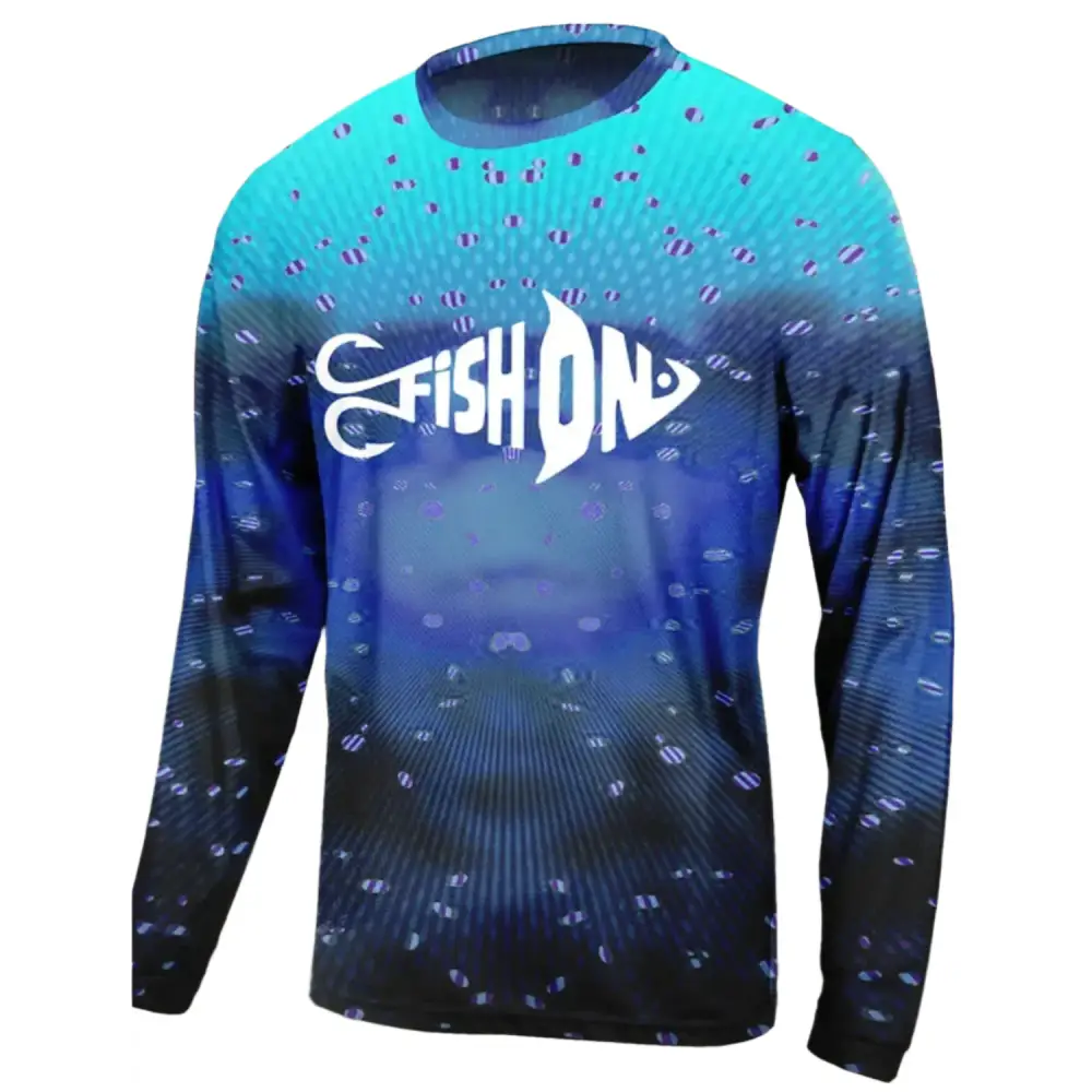 Men's Long Sleeve Fishing Tee Round Neck | Fish On - Big Bite Fishing Shirts