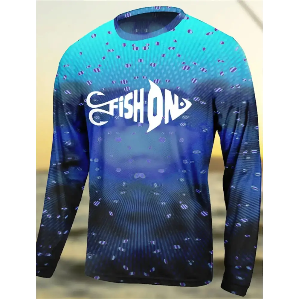Men's Long Sleeve Fishing Tee Round Neck | Fish On - Big Bite Fishing Shirts