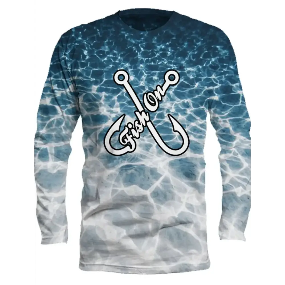 Men's Long Sleeve Fishing Tee Round Neck | Fish On - Big Bite Fishing Shirts