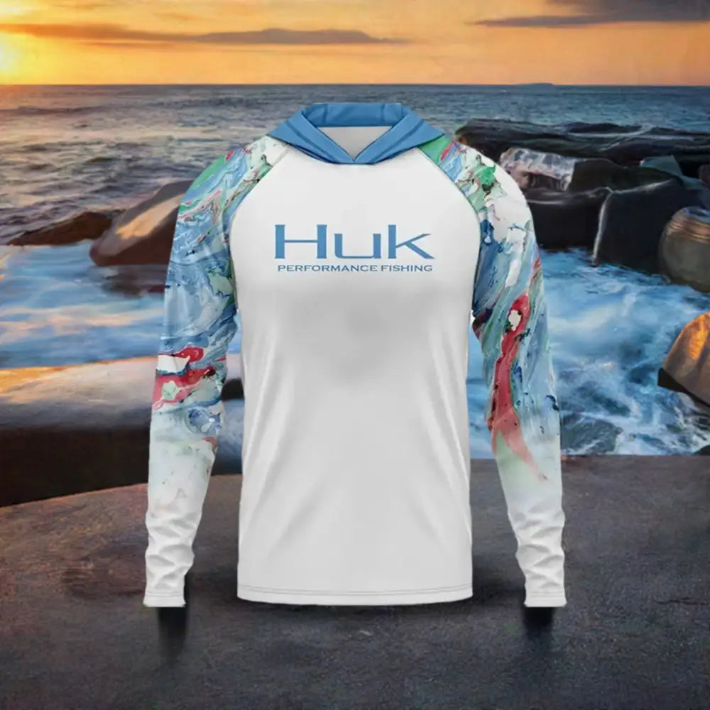 Men’s Long Sleeve Hooded Fishing Shirt UV50 +