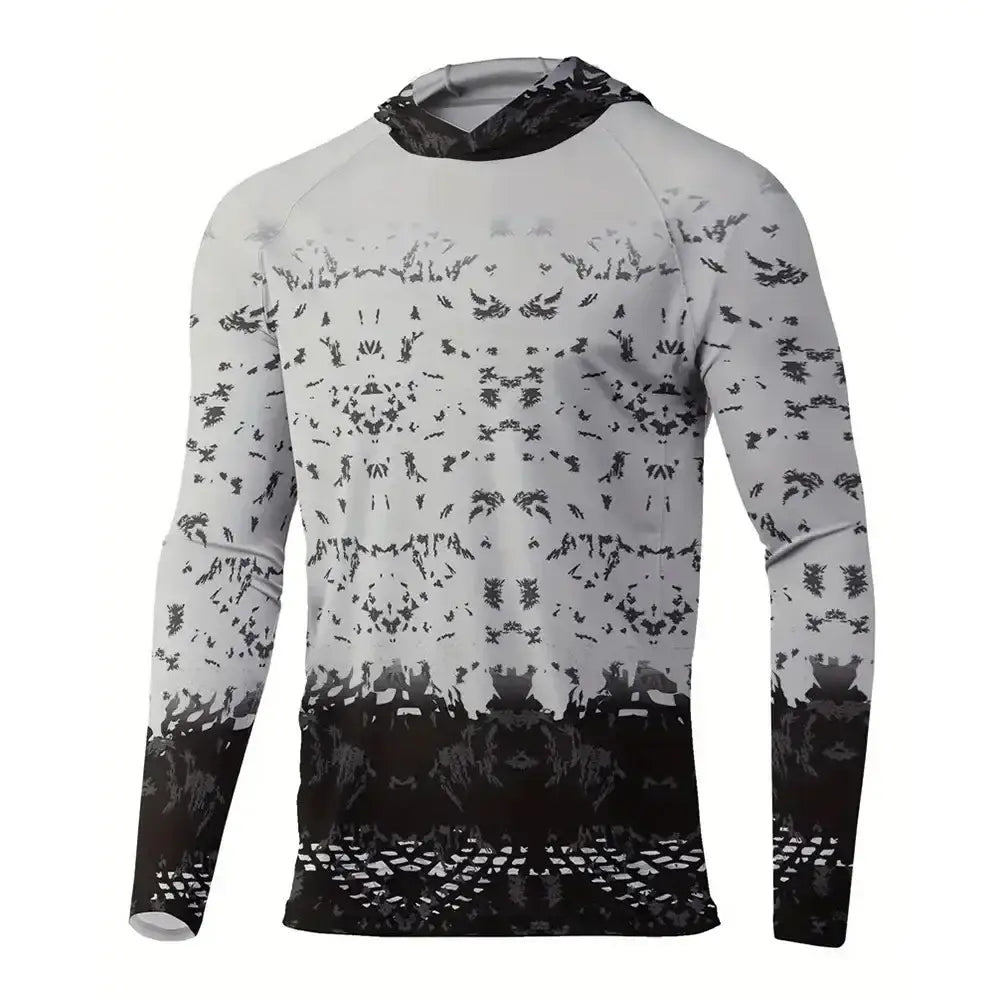 Men's Long Sleeve Hooded Fishing Shirts UPF50+ - Big Bite Fishing Shirts