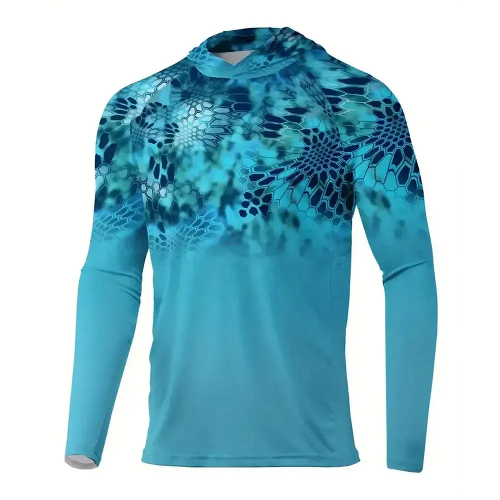 Men's Long Sleeve Hooded Fishing Shirts UPF50+ - Big Bite Fishing Shirts