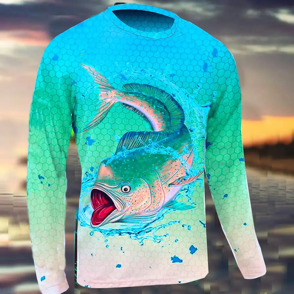 Men's Long Sleeve UV Breathable Quick Dry Fishing Shirt - Big Bite Fishing Shirts