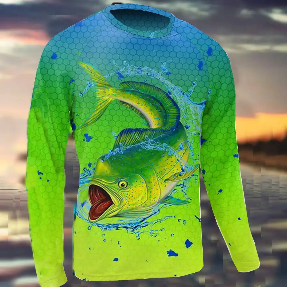 Men's Long Sleeve UV Breathable Quick Dry Fishing Shirt - Big Bite Fishing Shirts