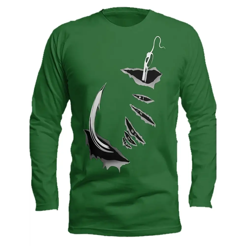 Men's Outdoor Long Sleeve UV Breathable Quick Dry Shirt - Hooked - Big Bite Fishing Shirts