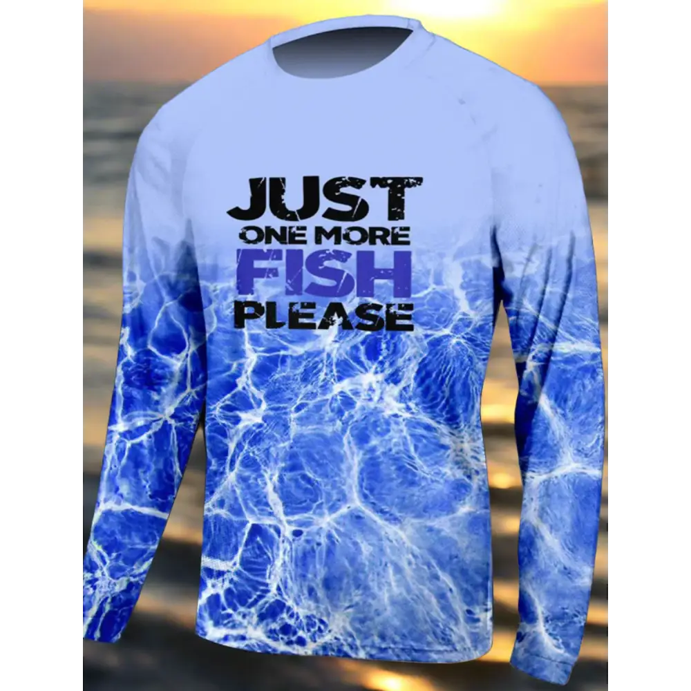 Men's Outdoor Long Sleeve UV Breathable Quick Dry Shirt Just One More Fish - Big Bite Fishing Shirts