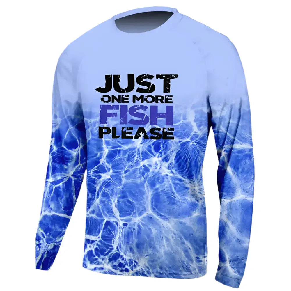 Men's Outdoor Long Sleeve UV Breathable Quick Dry Shirt Just One More Fish - Big Bite Fishing Shirts