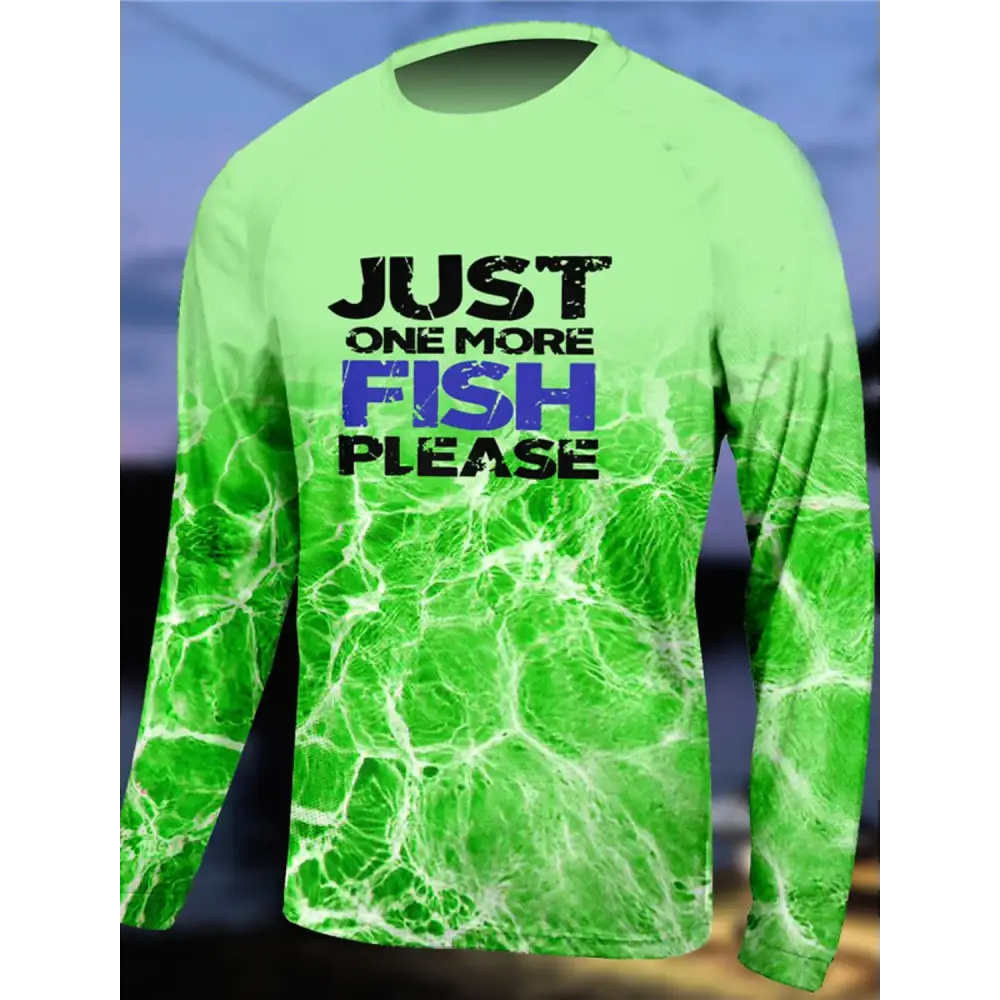Men's Outdoor Long Sleeve UV Breathable Quick Dry Shirt Just One More Fish - Big Bite Fishing Shirts
