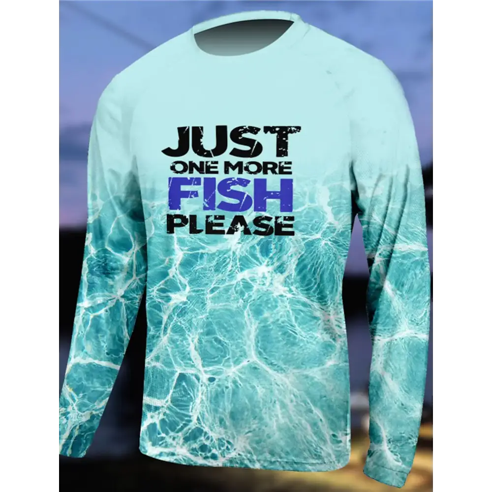 Men's Outdoor Long Sleeve UV Breathable Quick Dry Shirt Just One More Fish - Big Bite Fishing Shirts