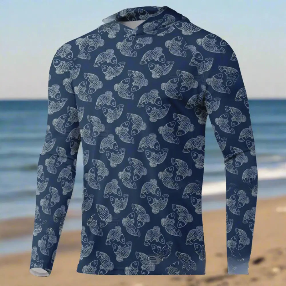 New UV Protected Long Sleeve Hooded Fishing Shirt - Big Bite Fishing Shirts