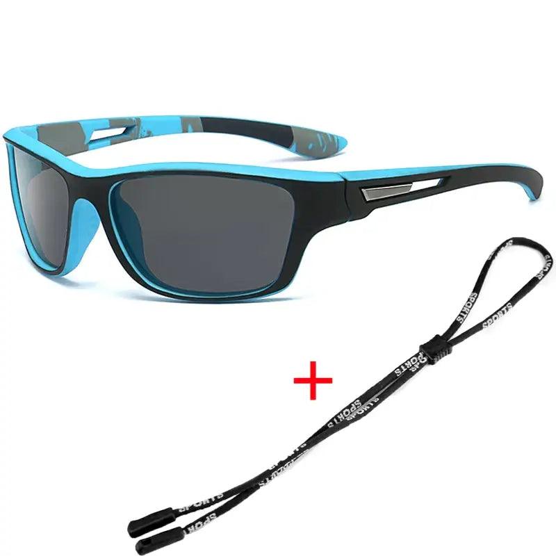 Polarized Sports Sunglasses with Rope UV400 Outdoor Fishing Glasses - Big Bite Fishing Shirts