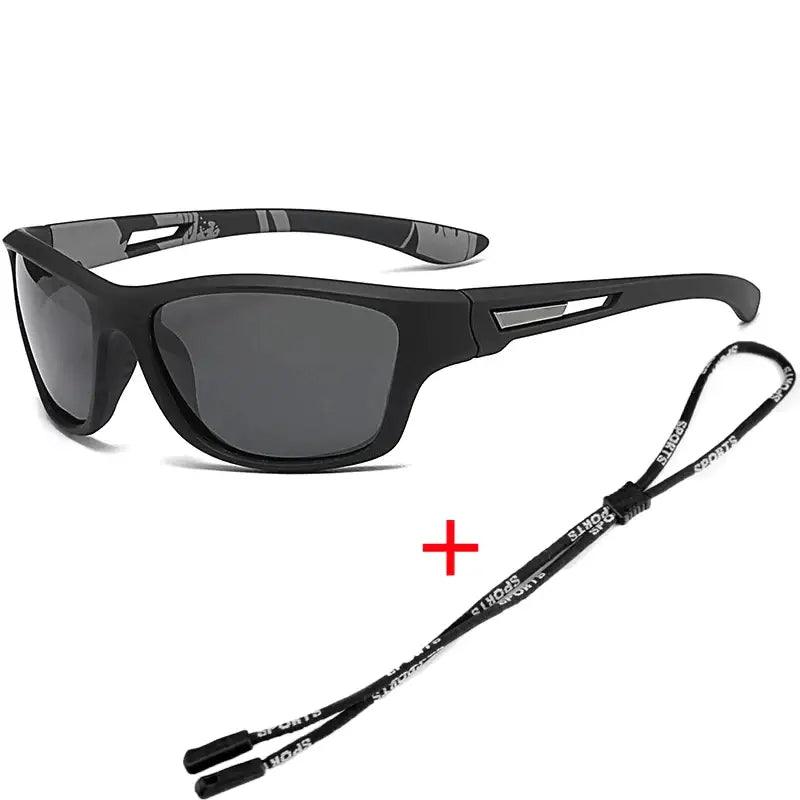 Polarized Sports Sunglasses with Rope UV400 Outdoor Fishing Glasses - Big Bite Fishing Shirts