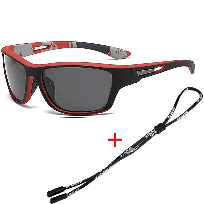Polarized Sports Sunglasses with Rope UV400 Outdoor Fishing Glasses - Big Bite Fishing Shirts