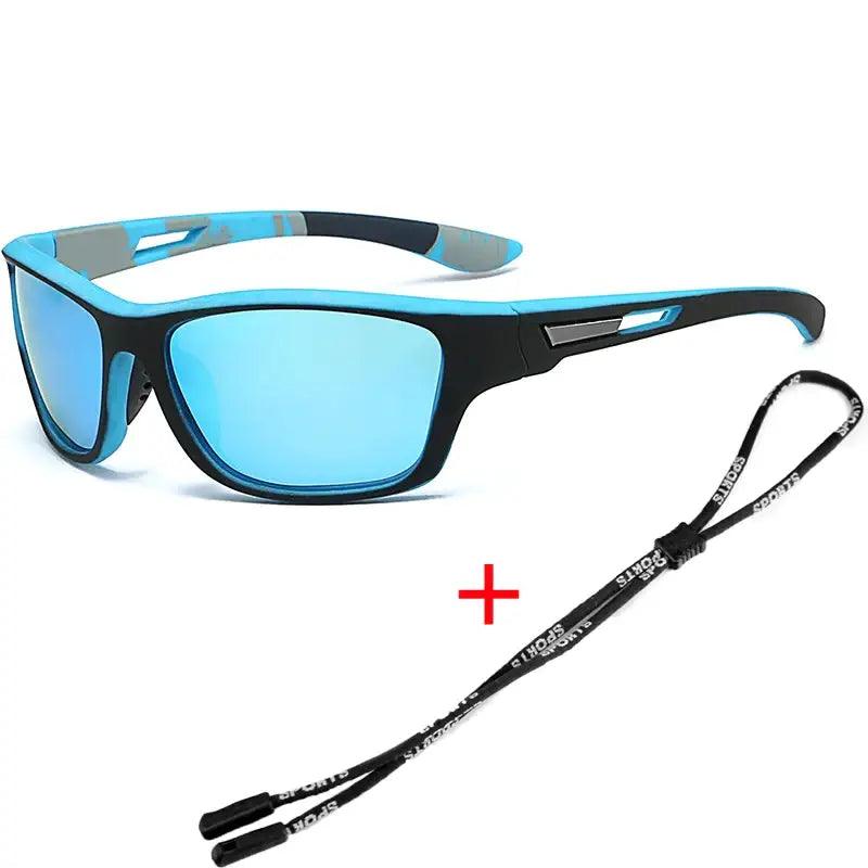 Polarized Sports Sunglasses with Rope UV400 Outdoor Fishing Glasses - Big Bite Fishing Shirts