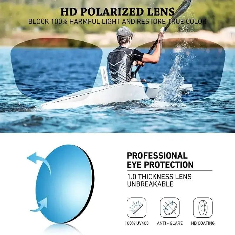 Polarized Sports Sunglasses with Rope UV400 Outdoor Fishing Glasses - Big Bite Fishing Shirts