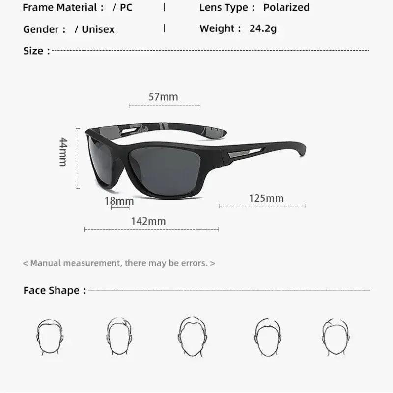 Polarized Sports Sunglasses with Rope UV400 Outdoor Fishing Glasses - Big Bite Fishing Shirts