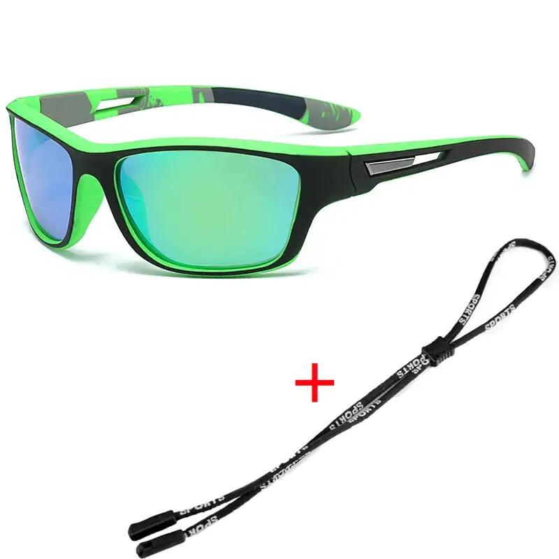 Polarized Sports Sunglasses with Rope UV400 Outdoor Fishing Glasses - Big Bite Fishing Shirts