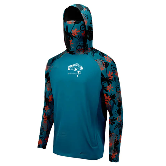 SPELISPOS Men's Long Sleeve Hooded Fishing Shirt - Big Bite Fishing Shirts