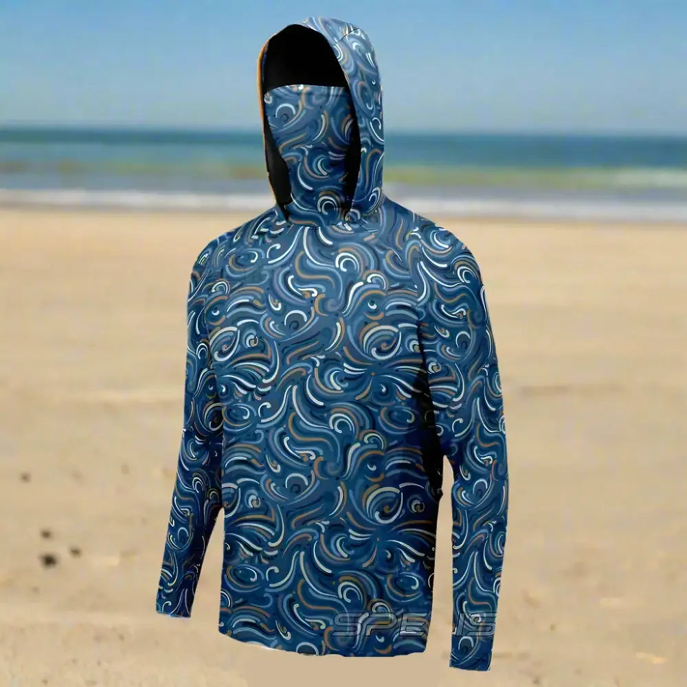 SPELISPOS Men's Long Sleeve Hooded Fishing Shirt - Big Bite Fishing Shirts
